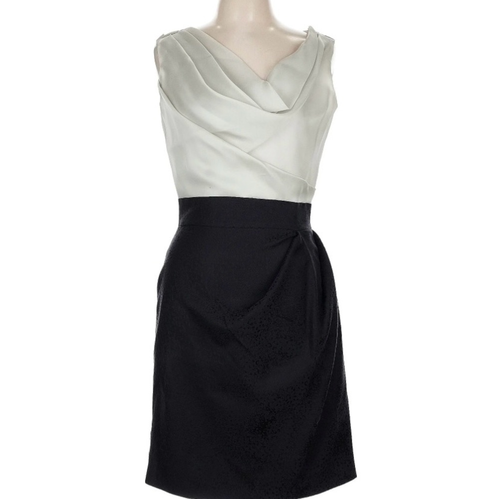 Elegant Silk Black and White Dress